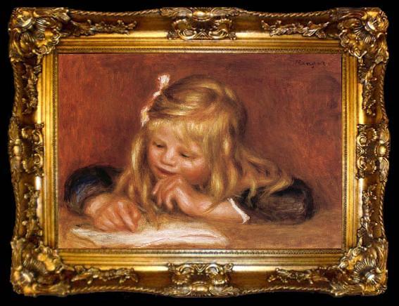 framed  Pierre Renoir Coco Reading, ta009-2